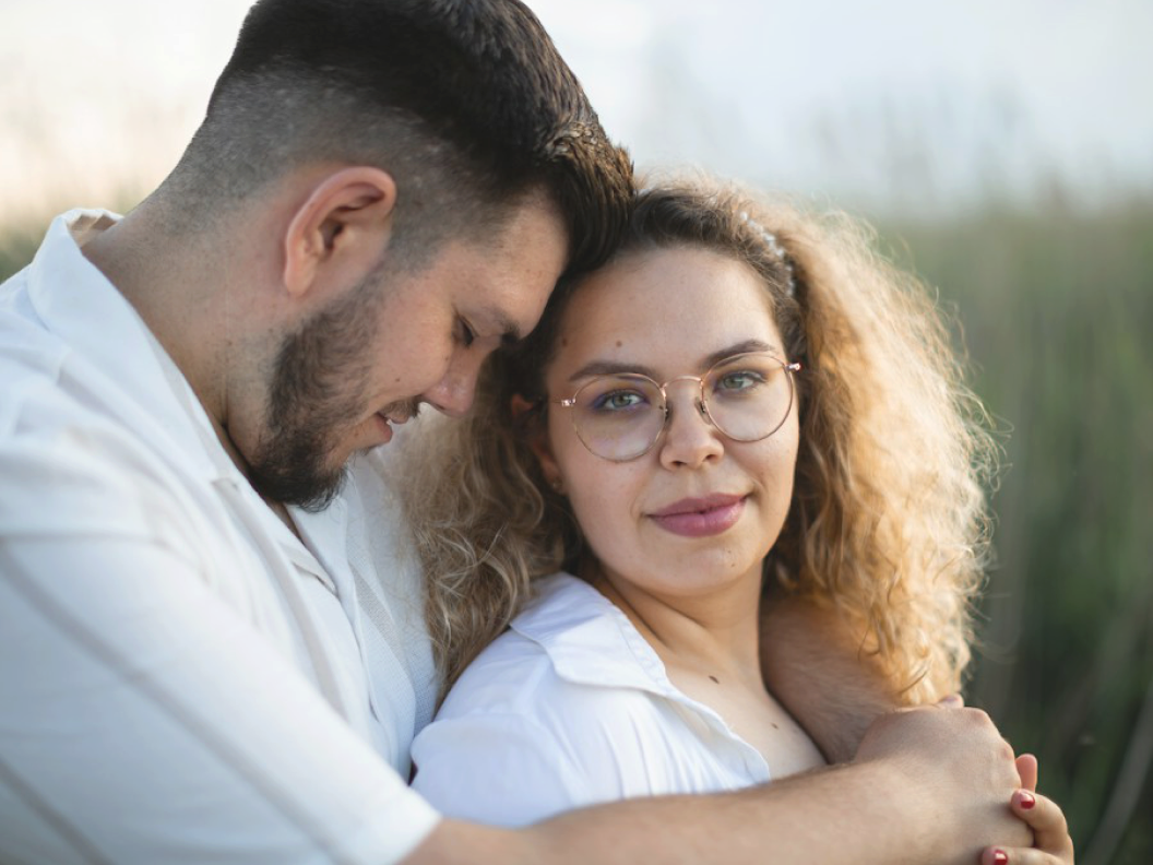 Loving couple in personal healthcare consultation